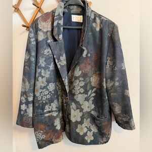 Vintage Image Floral Dark Romantic Blazer XL 1X